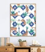 Shop the Tigers in Morocco modern boho Art Print by artist Uma Gokhale 83 Oranges unique artist-designed wall art & home décor