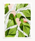 Shop Blushing Leaves botanical tropical modern boho illustration painting Art Print by artist Uma Gokhale 83 Oranges unique artist-designed wall art & home décor