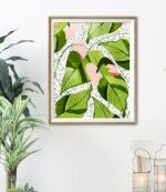 Shop Blushing Leaves botanical tropical modern boho illustration painting Art Print by artist Uma Gokhale 83 Oranges unique artist-designed wall art & home décor