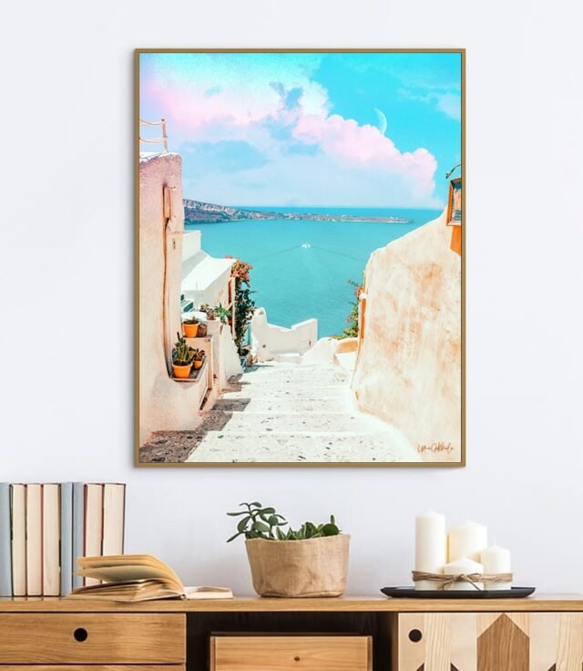 Shop Surreal Greece nature tropical modern bohotravel photography digital Art Print by artist Uma Gokhale 83 Oranges unique artist-designed wall art & home décor