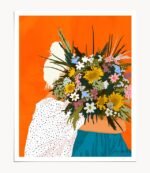 Shop Happiness Is To Hold Flowers In Both Hands botanical tropical modern boho illustration painting Art Print by artist Uma Gokhale 83 Oranges unique artist-designed wall art & home décor