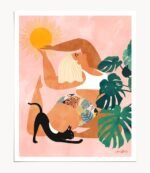 Shop Tropical Yoga tropical botanical modern boho illustration painting Art Print by artist Uma Gokhale 83 Oranges unique artist-designed wall art & home décor