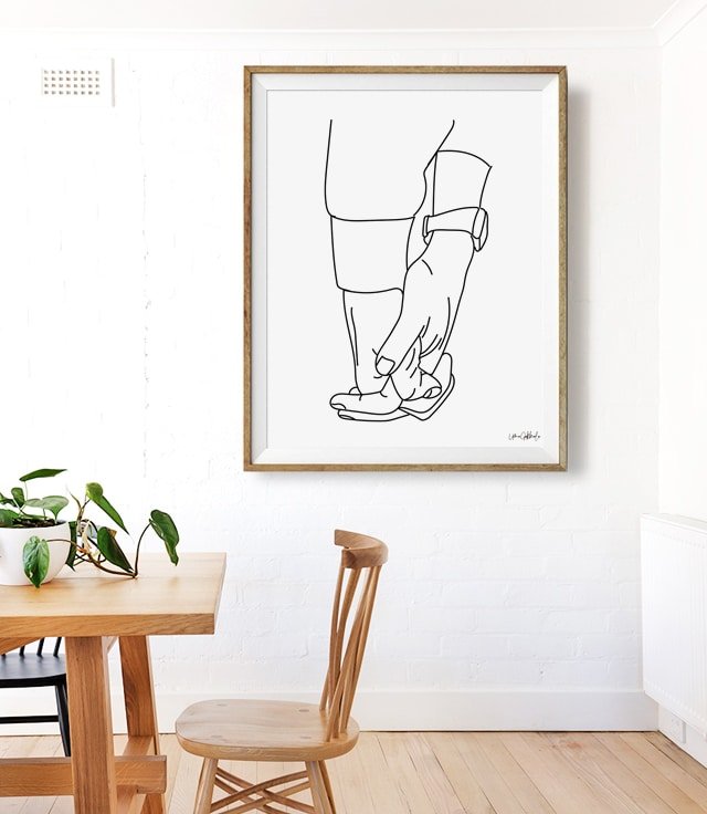 Shop Forever minimal line art drawing modern boho Art Print by artist Uma Gokhale 83 Oranges unique artist-designed wall art & home décor