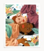 Shop Love is not a color. Character is not a shade of skin anti-racism women empowerment botanical modern boho illustration painting Art Print by artist Uma Gokhale 83 Oranges unique artist-designed wall art & home décor