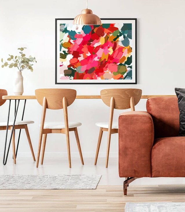 Shop Amara abstract illustration painting Art Print by artist Uma Gokhale 83 Oranges unique artist-designed wall art & home décor