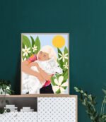 Shop All You Need Is Love And A Dog modern boho illustration painting Art Print by artist Uma Gokhale 83 Oranges unique artist-designed wall art & home décor
