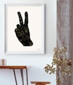 Shop Peace minimal art drawing modern boho Art Print by artist Uma Gokhale 83 Oranges unique artist-designed wall art & home décor