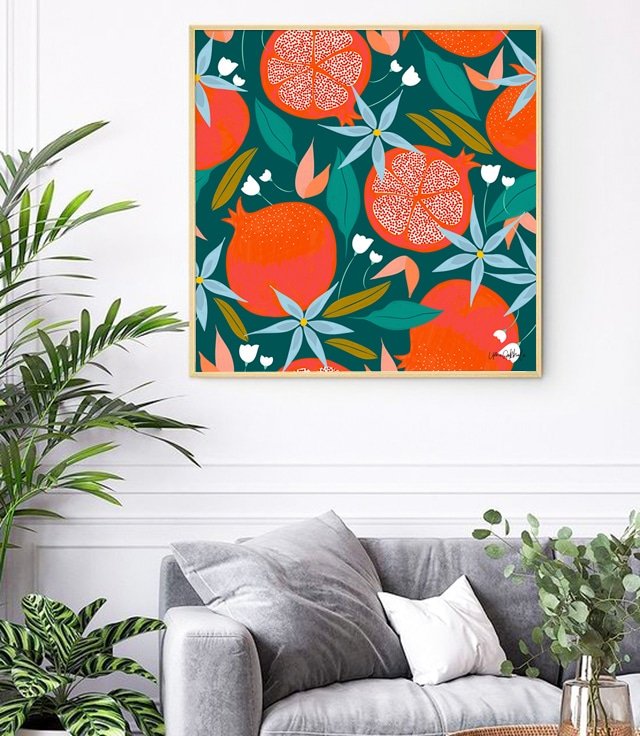 Shop Summer Pomegranate fruit pattern modern Summer Pomegranate