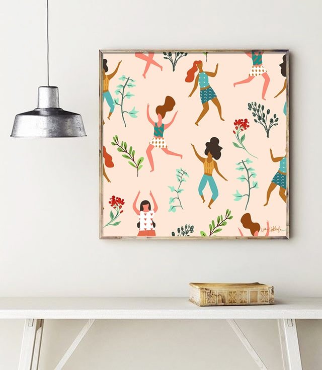 Shop Central Park Zumba illustration pattern modern Art Print by artist Uma Gokhale 83 Oranges unique artist-designed wall art & home décor