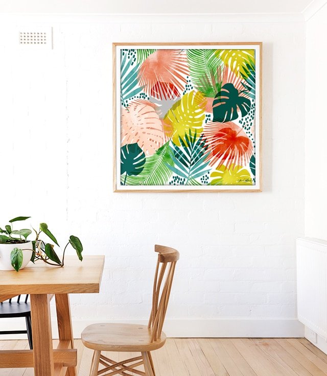 Shop Tropical Garden tropical botanical modern illustration Art Print by artist Uma Gokhale 83 Oranges unique artist-designed wall art & home décor