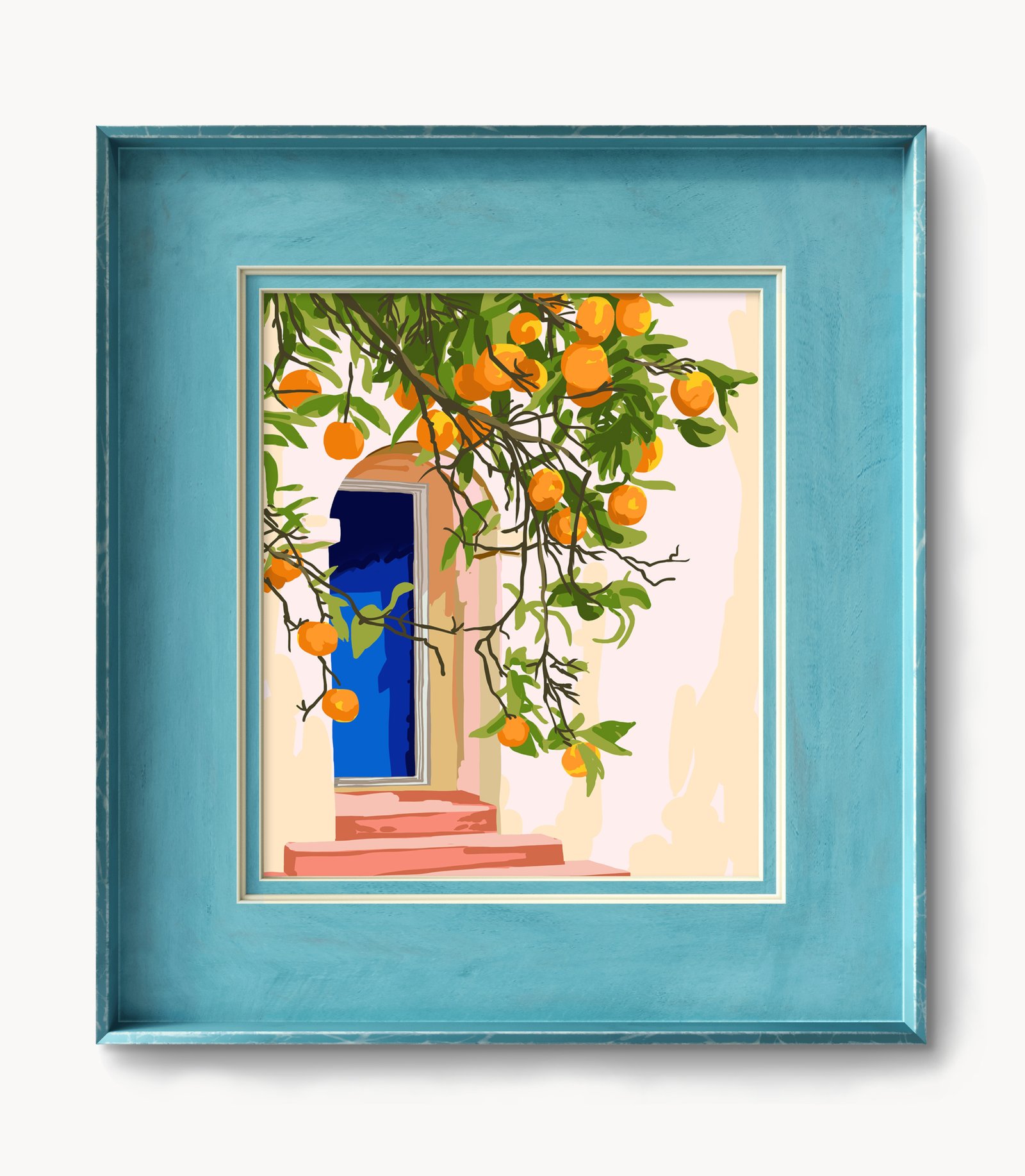 Shop Wherever you go, go with all your heart tropical botanical modern boho illustration painting Art Print by artist Uma Gokhale 83 Oranges unique artist-designed wall art & home décor