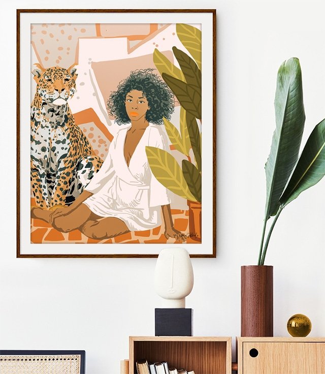 Shop House Guest modern boho illustration Art Print by artist Uma Gokhale 83 Oranges unique artist-designed wall art & home décor