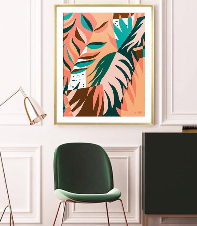 ❤️ Louis Vuitton painting palm leaves nature canvas print lv8