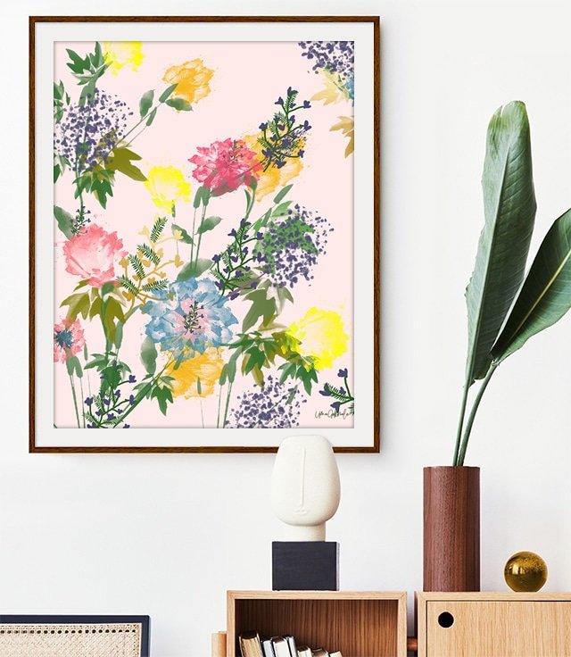 Wynwood Studio Floral and Botanical Wall Art Canvas Prints 'LV Garden'  Florals - Pink, Green 