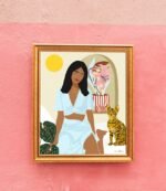 Shop the Except You, All That I Need Is Right Here With Me modern boho illustration painting Art Print by artist Uma Gokhale unique artist-designed wall art & home décor