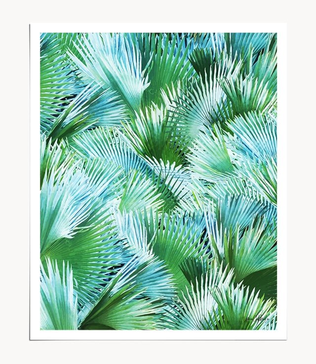 Shop Lost In Palms, Tropical Jungle Painting, Lush Green Botanical Art Print signed by artist Uma Gokhale 83 Oranges unique artist-designed wall art & home décor