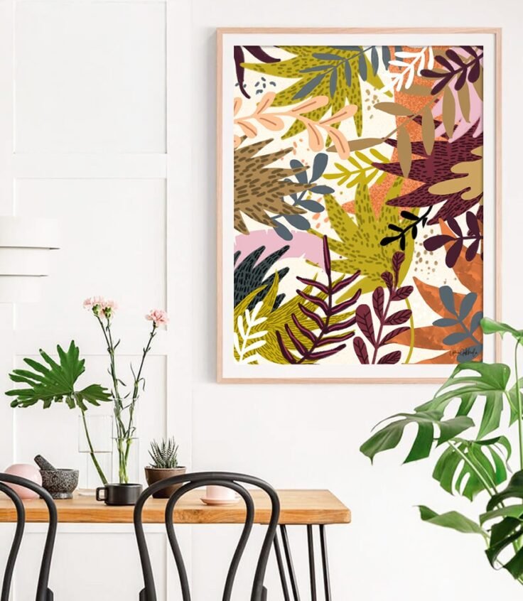 Shop Earthy Forest, Autumn Botanical Illustration, Rustic Jungle Nature Art Print by artist Uma Gokhale unique artist-designed wall art & home décor