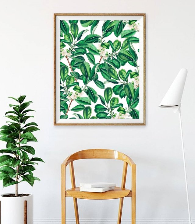 Shop Green Botanical, Vintage Plants Nature Illustration, Bohemian Art Print by artist Uma Gokhale 83 Oranges unique artist-designed wall art & home décor