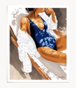 Shop Girls Just Wanna Have Sun, Woman Swim Fashion, Summer Art Print by artist Uma Gokhale 83 Oranges unique artist-designed wall art & home décor