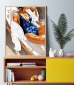 Shop Girls Just Wanna Have Sun, Woman Swim Fashion, Summer Art Print by artist Uma Gokhale 83 Oranges unique artist-designed wall art & home décor