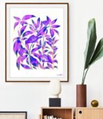 Shop Ultraviolet Nature, Bold Eclectic Illustration, Neon Purple Botanical Art Print by artist Uma Gokhale 83 Oranges unique artist-designed wall art & home décor