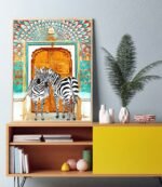 Shop Zebra Couple At The Indian Palace, Architecture Travel Art Print by artist Uma Gokhale 83 Oranges wall art & home décor