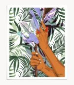 Shop In The Hands of Tropical Nature, Bohemian Eclectic Palm Art Print by artist Uma Gokhale 83 Oranges wall Art & home décor