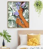 Shop In The Hands of Tropical Nature, Bohemian Eclectic Palm Art Print by artist Uma Gokhale 83 Oranges wall Art & home décor