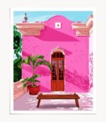 Shop Pink Architecture Art Print, Colorful Buildings Painting Wall Decor, Travel Cities Exotic Places Wall Art & home décor