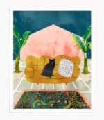 Shop Meow Art Print, Bohemian Cat Watercolor Pets Painting by artist Uma Gokhale 83 Oranges unique wall art & home décor