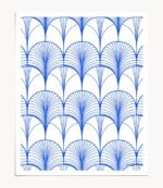 Shop Art Deco Blue Art Print, abstract signed by artist Uma Gokhale 83 Oranges unique wall art & home décor