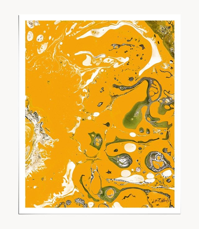 Shop Earthy Mess, Yellow Abstract Digital Graphic Design Art Print by artist Uma Gokhale 83 Oranges artist-designed unique wall art & home décor