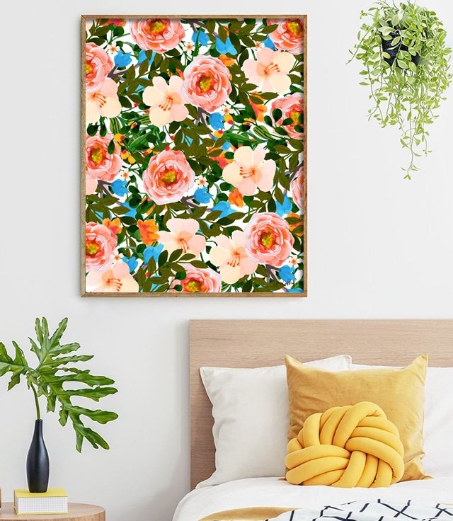 Wynwood Studio Floral and Botanical Wall Art Canvas Prints 'LV Garden'  Florals - Pink, Green 