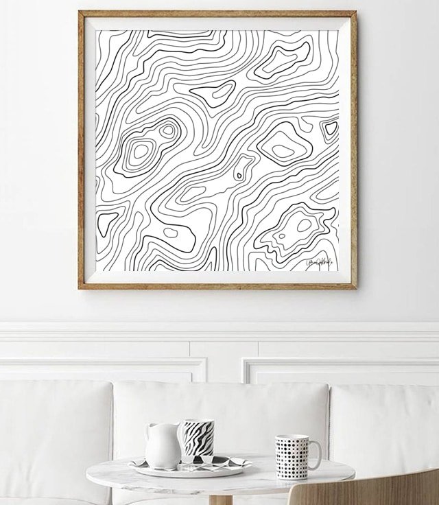 Shop Intention, Black & White Minimal Line Art, Abstract Drawing Art Print by artist Uma Gokhale 83 Oranges unique artist-designed wall art & home décor