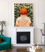 Shop Surprise Visit, Eclectic Red Head Woman, bohemian Portrait Painting Art Print by artist Uma Gokhale 83 Oranges unique artist-designed wall art & home décor