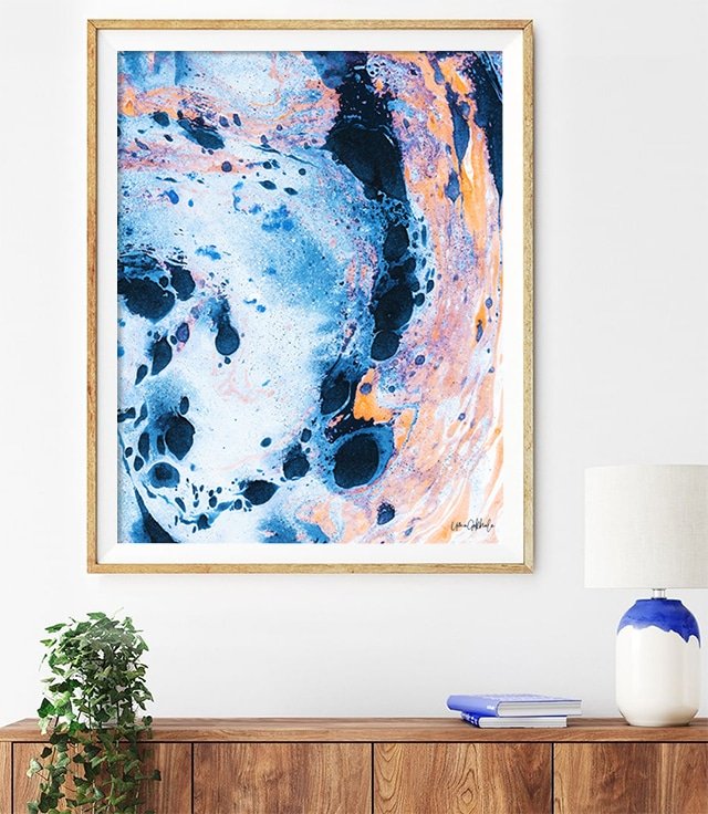 Shop Stone Water Art Print by artist Uma Gokhale 83 Oranges unique artist-designed wall art & home décor