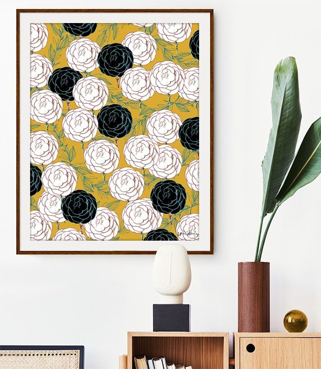 Shop Carnations Art Print by artist Uma Gokhale 83 Oranges unique artist-designed wall art & home décor