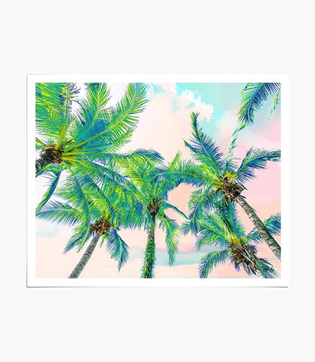 Shop Dreamy Palms Art Print by artist Uma Gokhale 83 Oranges unique artist-designed wall art & home décor