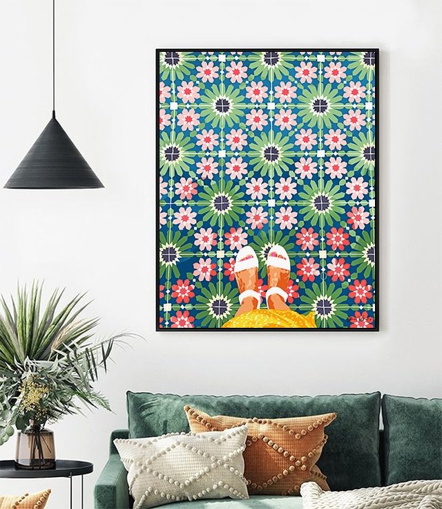 Shop For The Love of Tiles Art Print by artist Uma Gokhale 83 Oranges unique artist-designed wall art & home décor