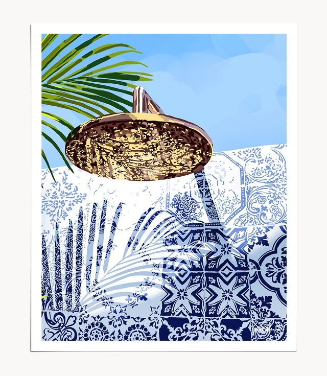 Shop Tropical Shower Art Print by artist Uma Gokhale 83 Oranges unique artist-designed wall art & home décor