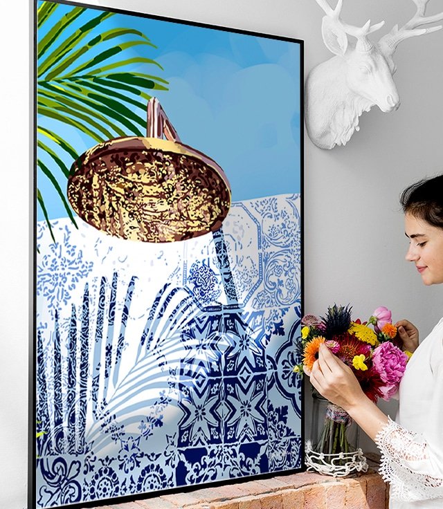 Shop Tropical Shower Art Print by artist Uma Gokhale 83 Oranges unique artist-designed wall art & home décor