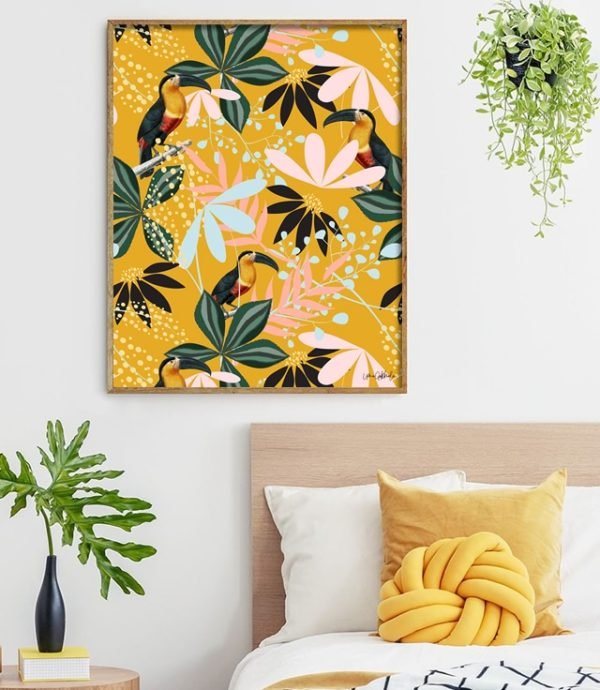 Shop Tropical Toucan Garden Art Print by artist Uma Gokhale 83 Oranges unique artist-designed wall art & home décor