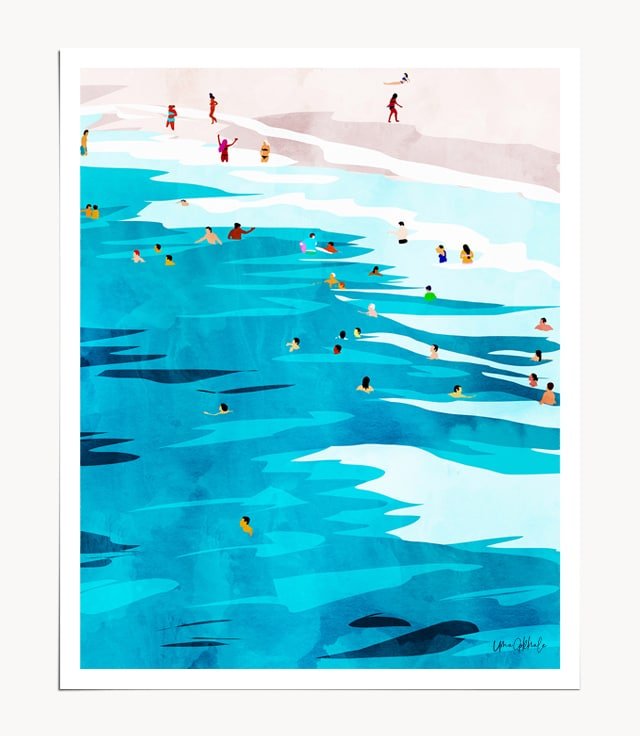 Shop Beach Please Art Print by artist Uma Gokhale 83 Oranges unique artist-designed wall art & home décor