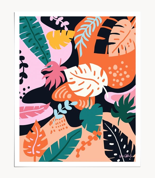 Shop Monstera Garden Art Print by artist Uma Gokhale 83 Oranges artist-designed unique wall art & home décor