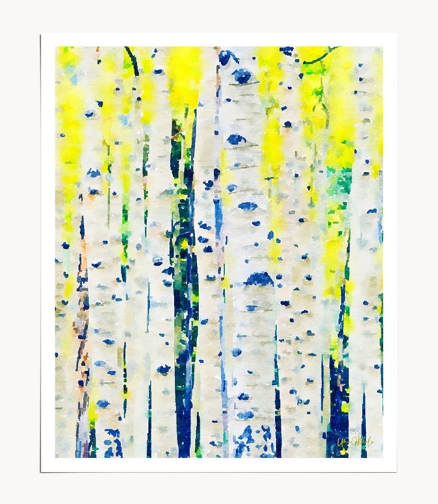 Shop Aspen Tree Forest Art Print by artist Uma Gokhale 83 Oranges artist-designed unique wall art & home décor