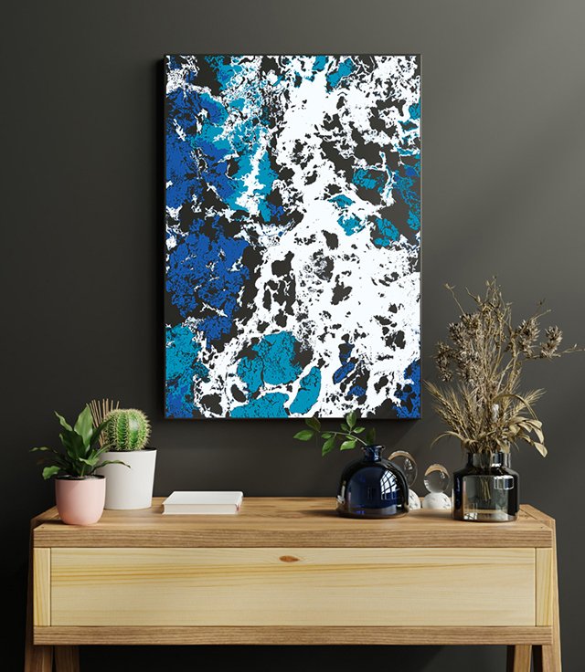 Shop Liquid Patience, Abstract Ocean Sea Water Waves, Eclectic Scandinavian Texture Foam Neutral Nordic Art Print by artist Uma Gokhale 83 Oranges artist-designed unique wall art & home décor