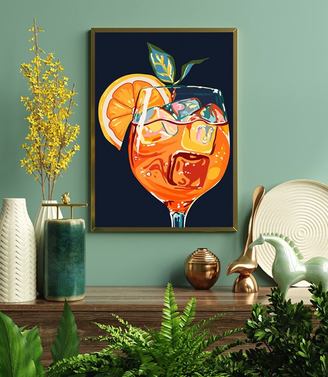 Shop Hawaiian Summer Cocktail Mimosa Art Art Print by artist Uma Gokhale 83 Oranges artist-designed unique wall art & home décor