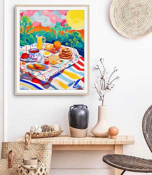 Shop Breakfast in Tuscany Art Print by artist Uma Gokhale 83 Oranges artist-designed unique wall art & home décor