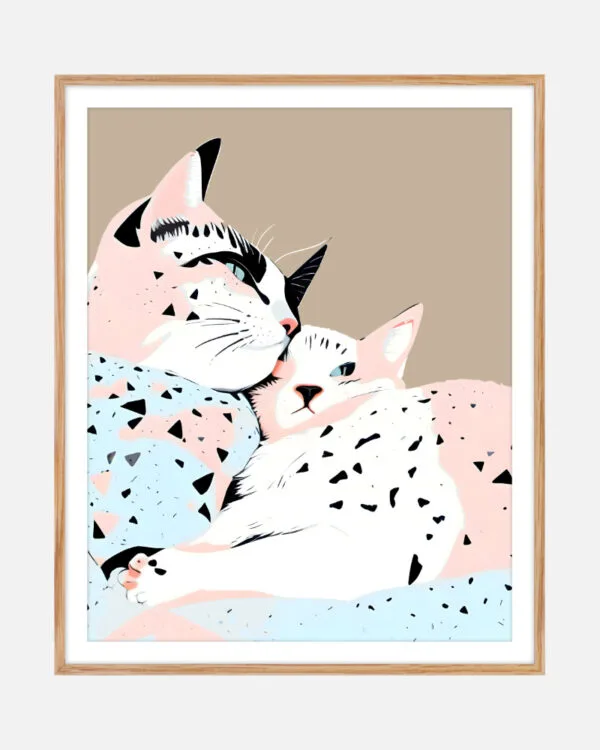 Shop Cats Kittens Terrazzo Painting Art Print, Canvas Print & Fabric Print - exclusively available at 83oranges.com by artist Uma Gokhale India