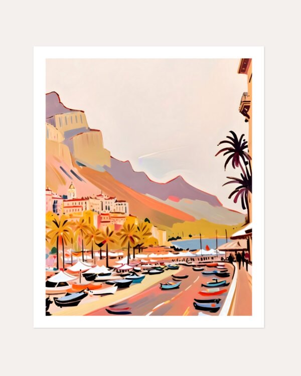Shop Monte Carlo Romance Painting Art Print, Canvas Print, Commercial digital license & Instant download printable - exclusively available at 83oranges.com by artist Uma Gokhale India